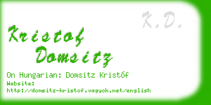 kristof domsitz business card